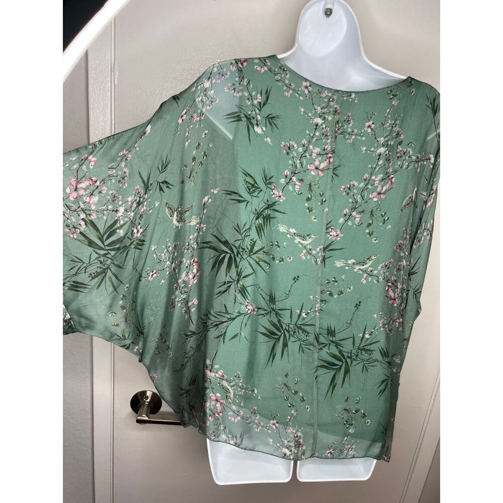 Belle France Women's Floral Print Silk Blend Italy Cottagecore Blouse ~ Size S - Picture 5 of 8